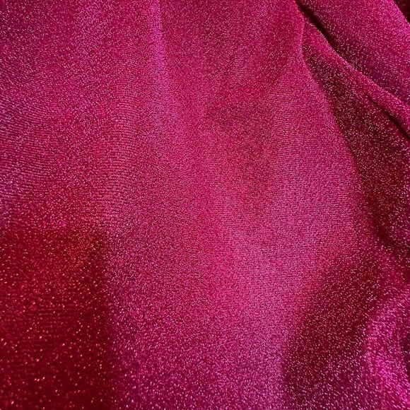 Anthro Pitcha Clothier Stretch Glitter Extreme Flare Trouser Pants Hot Pink Size - Picture 4 of 5